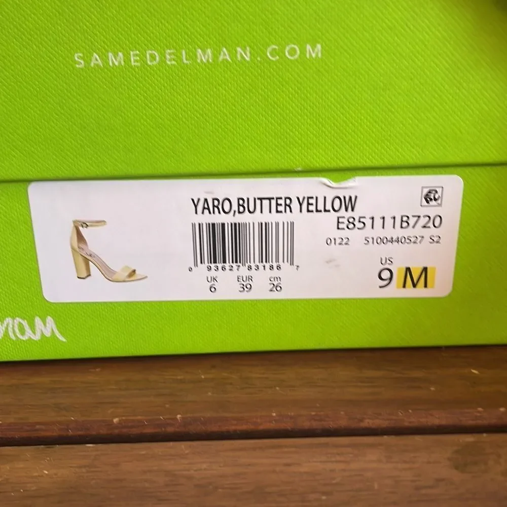 Sam Edelman Yaro Ankle Strap Sandal Butter Yellow Size 9
